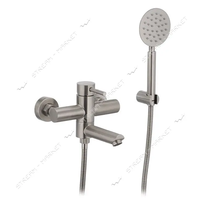 Смеситель для ванны Mixxus SUS-009 EURO короткий с дивертором в корпусе SUS304 картридж 35мм        