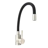Смеситель для кухни Mixxus SUS-011 REFLECTOR черный с силиконовым изливом                           