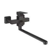 Смеситель для ванны длинный Mixxus KUB-006 Euro Black из нерж. стали SUS304 картридж 35мм           
