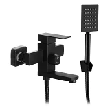 Смеситель для ванны короткий Mixxus KUB-009 Euro Black из нерж. стали SUS304 картридж 35мм          