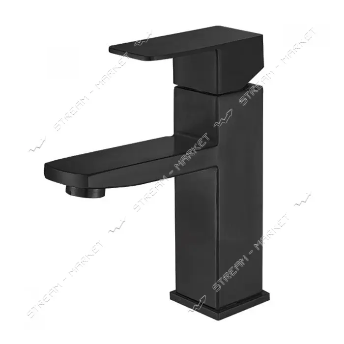 Смеситель для умывальника Mixxus KUB-001 Black из нерж. стали SUS304 картридж 35мм                  