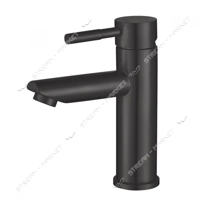 Смеситель для умывальника Mixxus SUS-001-A BLACK с коротким изливом из нерж. стали SUS304           
