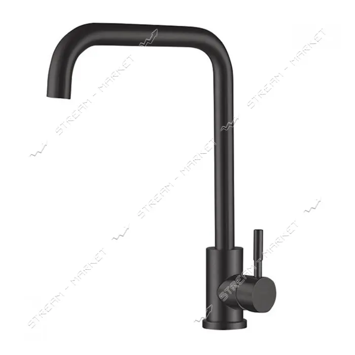 Смеситель для кухни Mixxus SUS-011-G BLACK Г-образный излив из нержавеющей стали SUS304             