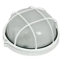 Светильник Techno Systems НПП1302-60W-E27-IP65 круг с решеткой белый                                