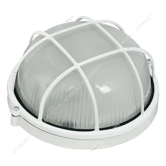 Светильник Techno Systems НПП1302-60W-E27-IP65 круг с решеткой белый                                