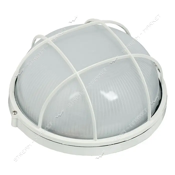 Светильник Techno Systems НПП1102-100W-E27-IP65 круг с решеткой белый