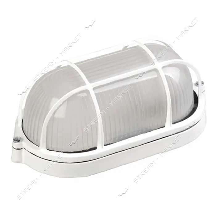 Светильник Techno Systems НПП1202-100W-E27-IP65 овал с решеткой белый