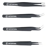 Набор антистатических пинцетов Intertool NT-6001 4шт