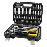 Набор насадок торцевых Mastertool 78-5108 CrV 1/4  и 1/2 с трещеткой 72 зуба в кейсе 108шт          