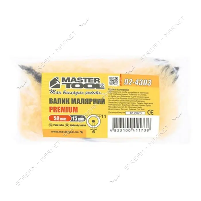 Валик Mastertool 92-4303 Премиум d6мм 15/50/11мм                                                    