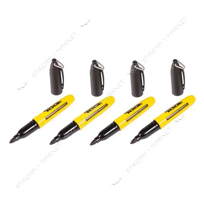 Маркер перманентный MasterTool 14-1821 4шт черный                                                   