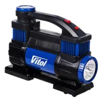 Компрессор Vitol K-70 150psi 23А 90л/мин 2 цилиндра с клеммами плюс шланг 5м                        