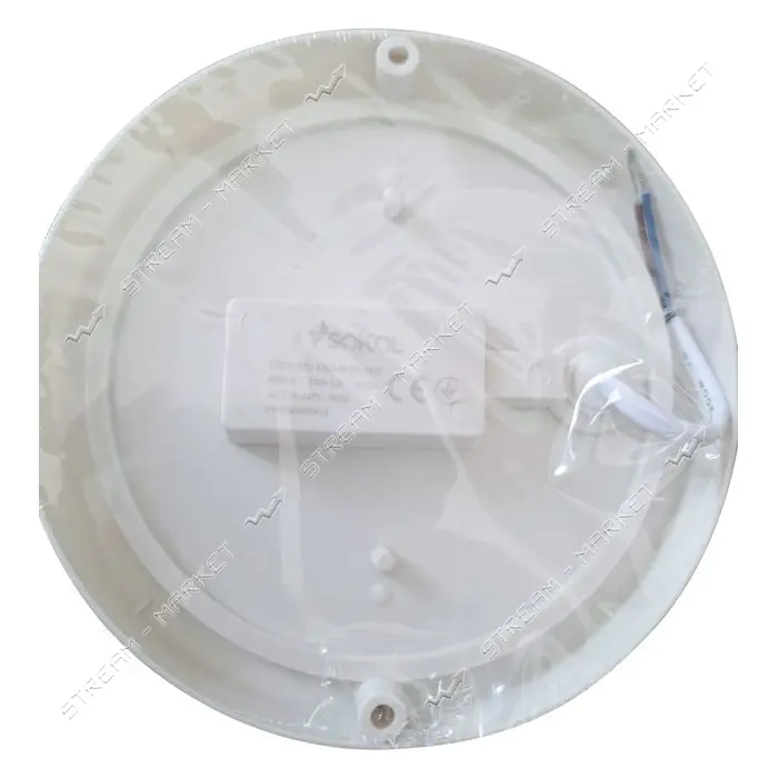 Светильник LED Sokol пылевлагозащищенный IP65 ЖКГ 24W 220V 2400lm 6500К круг датчик движения