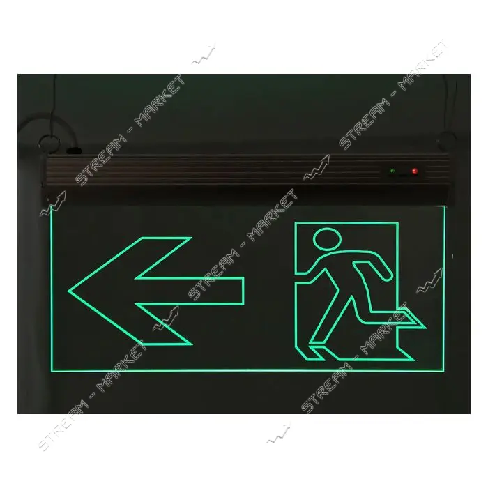 Светильник эвакуационный Techno Systems S503 ACRYLIC LED 3W GRAVING Вказівник двері ліворуч
