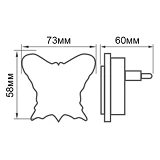 Ночник Бабочка Lemanso 3 LEDх0.5W/NL5 белый