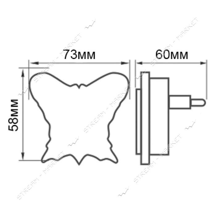 Ночник Бабочка Lemanso 3 LEDх0.5W/NL5 белый