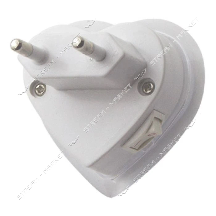 Ночник Сердце Lemanso 3 LEDx0.5W/NL4 белый