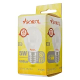 Лампа светодиодная SOKOL G45 5W 4100К Е27                                                           