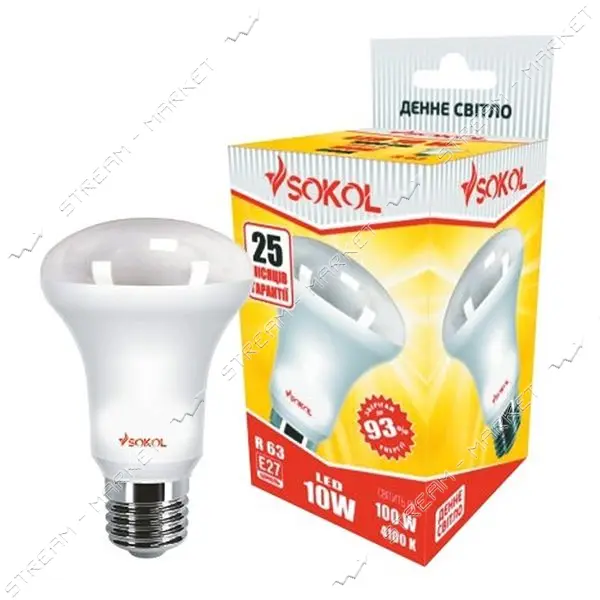 Лампа светодиодная SOKOL R63 10W 4100К E27                                                          