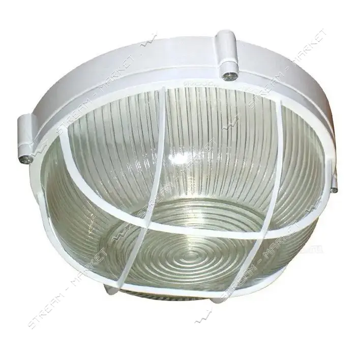 Светильник Lemanso BL-1361 круг металический 60W IP54 с решеткой белый