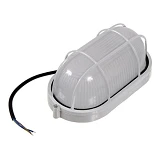 Светильник Lemanso BL-1461 круг металлический 60W IP54 овал с решеткой белый