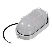 Светильник Lemanso BL-1461 круг металлический 60W IP54 овал с решеткой белый                        