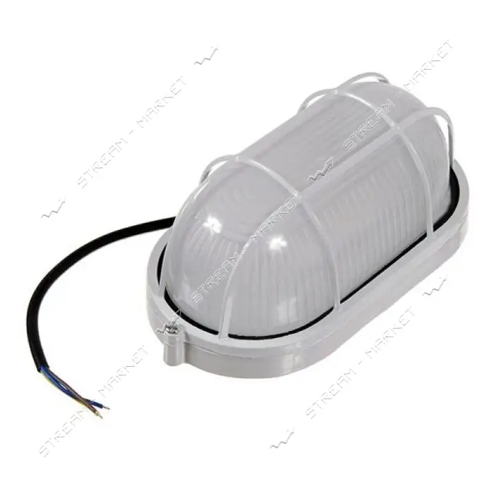 Светильник Lemanso BL-1461 круг металлический 60W IP54 овал с решеткой белый