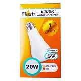 Лампа светодиодная Flash А95 20W 6400K 2000lm E27 холодный свет