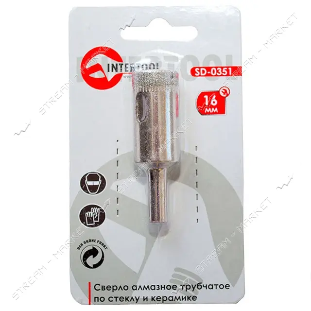 Коронки трубчатые по стеклу и керамике Intertool SD-0351 16мм                                       