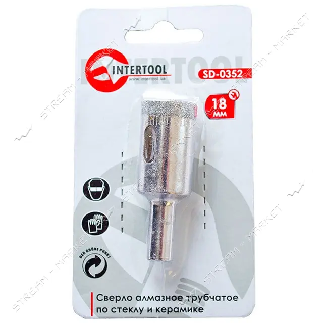 Коронки трубчатые по стеклу и керамике Intertool SD-0352 18мм                                       