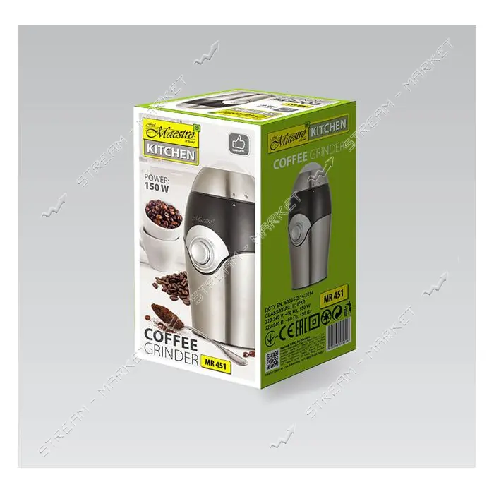 Кофемолка Maestro MR-451 150Вт 50г металл                                                           