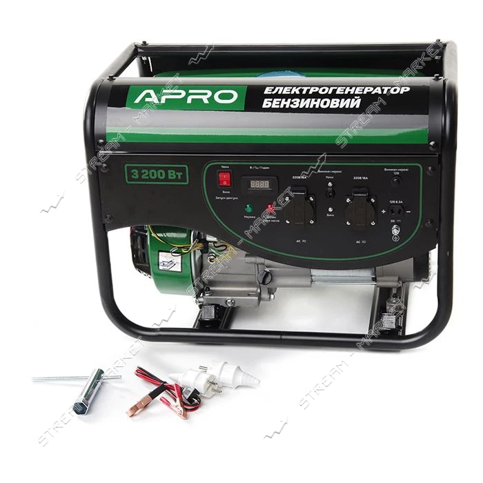 Генератор бензиновый Apro 852104 4-х тактный GG-30 3.0/3.2кВт ручной запуск                         