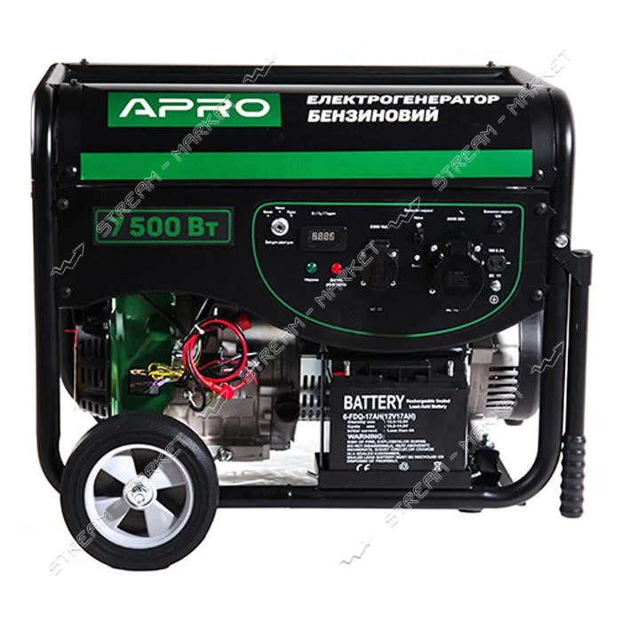 Генератор бензиновий Apro 852109 4-х тактний GG-70Е 7.0/7.5кВт электро запуск