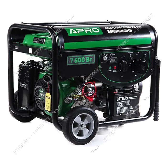Генератор бензиновий Apro 852109 4-х тактний GG-70Е 7.0/7.5кВт электро запуск