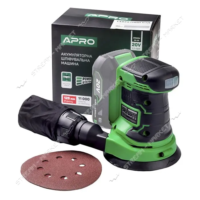 Орбитальная шлифмашина Apro OS-20 895204 аккумуляторная 125 без АКБ