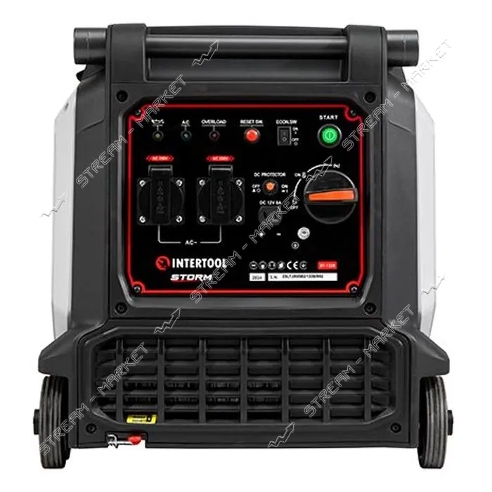 Генератор инверторный Intertool DT-1338 бензин 3.5/3.8кВт 220В 11л эл и ручстарт медная обм STORM