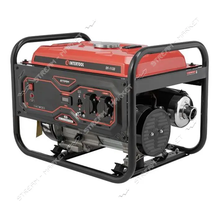 Генератор бензин/газовый Intertool DT-1133 2.8/3кВт 220В 15л ручной старт медная обмотка STORM