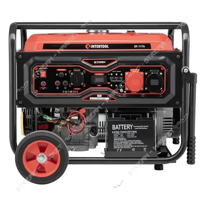 Генератор бензиновый Intertool DT-1158 7/7.5кВт 380/220 В 25л электр и руч старт медная обм STORM