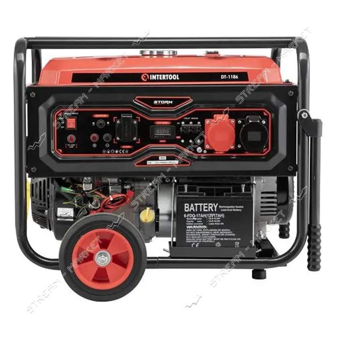 Генератор бензиновый Intertool DT-1186 8/8.5кВт 380/220 В 25л эл старт медная обм STORM
