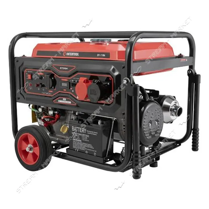 Генератор бензиновый Intertool DT-1186 8/8.5кВт 380/220 В 25л эл старт медная обм STORM