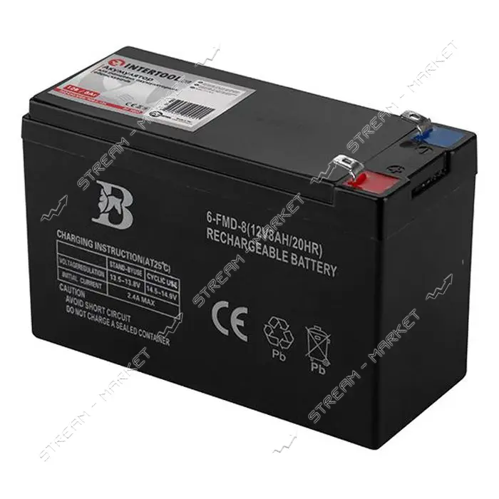 Аккумулятор Intertool DT-9002 12 в/8 ач для ранцовых аккумуляторных опрыскивателей 12/16л