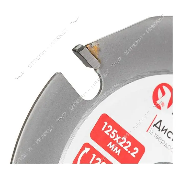 Диск по дереву Intertool CT-3014 с твердосплавными напайками 125х22.2 3Т