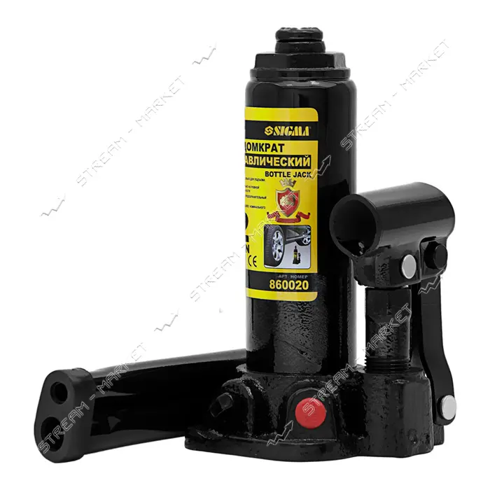 Домкрат гидравлический Sigma 6101021 860020 бутылка 2т                                              