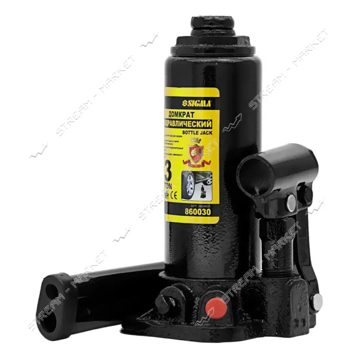 Домкрат гидравлический Sigma 6101031 860030 бутылка 3т