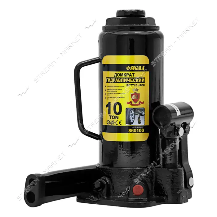 Домкрат гидравлический Sigma 6101101 860100 бутылка 10т