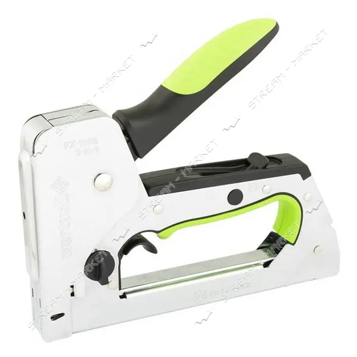 Степлер триггерный рессорный Wertvoll FX-1105 3-В-1 скоба 4-14мм 11.3x0.7мм шпилька 14мм гвозди