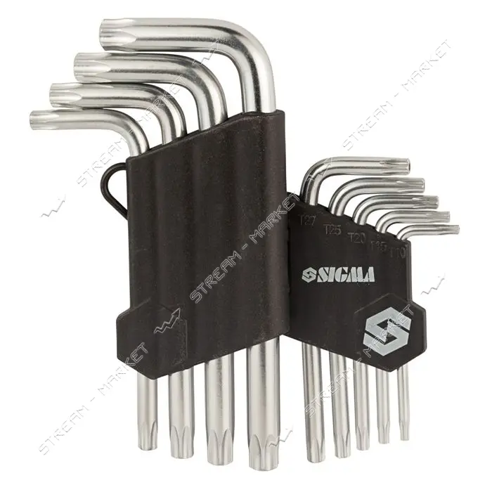 Ключи Sigma 402221 torx 9шт T10-T50мм CrV короткие                                                  