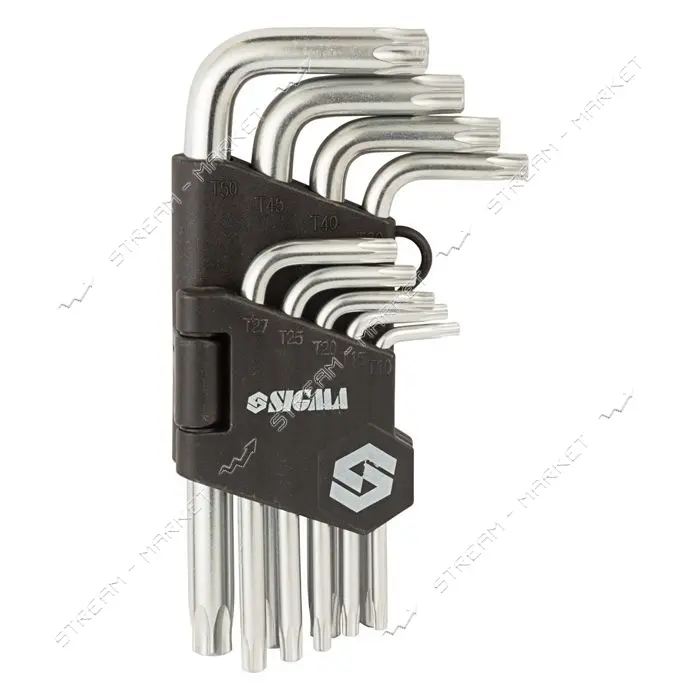 Ключи Sigma 402221 torx 9шт T10-T50мм CrV короткие                                                  