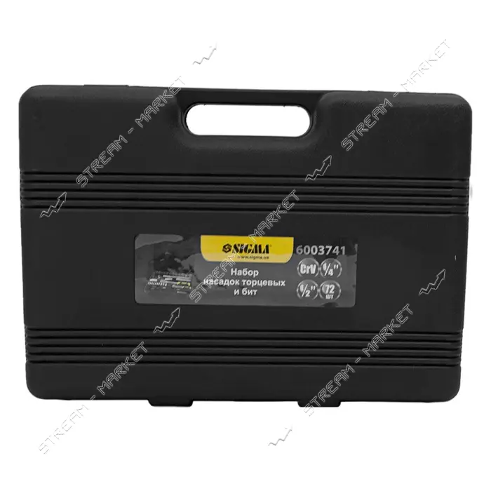 Набор насадок торцевых и биты Sigma 6003741 1/4" 1/2" 72шт CrV кейс                                 