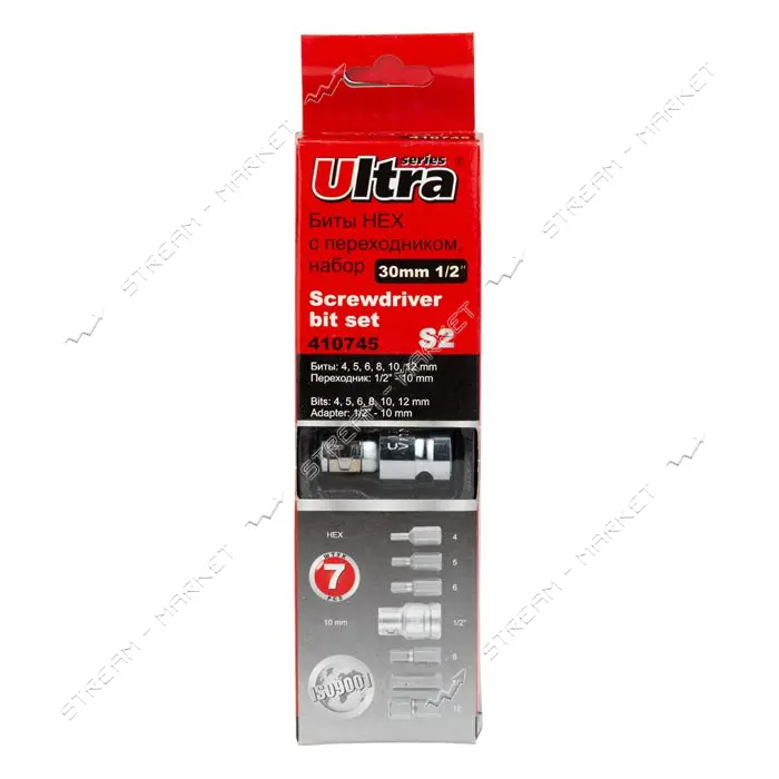Биты Sigma 4013202 hex 6шт плюс переходник ULTRA кейс